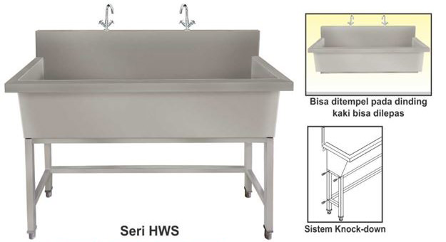 Hand wash sink - meja cuci tangan stainless